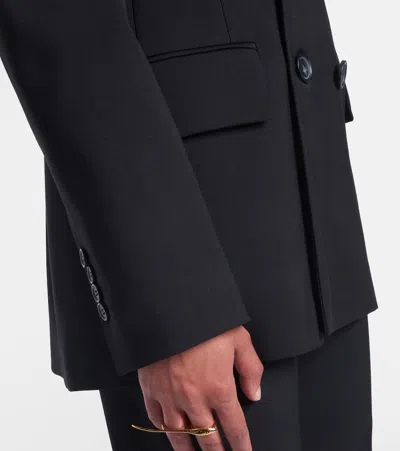 Sportmax Adamo Double Breasted Tailored Virgin Wool Blazer In Black