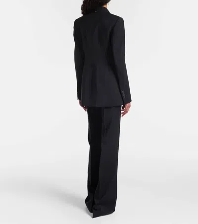 Sportmax Adamo Double Breasted Tailored Virgin Wool Blazer In Black