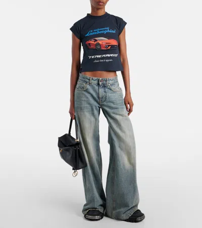 Balenciaga X Automobili Lamborghini Cropped Jersey T-shirt