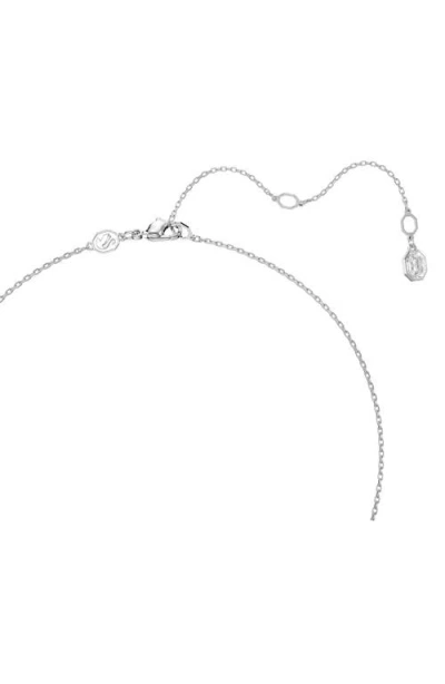 Swarovski Dextera Pendant Round Rhodium Shiny Crystal In Metallic