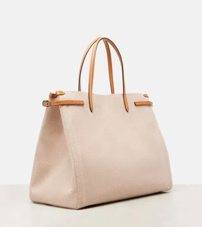 Valentino Antibes Leather-trimmed Canvas Tote Bag