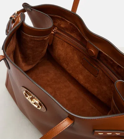 Valentino Borsa Shopping Antibes Media In Pelle Marrone Donna