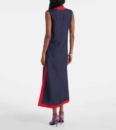 Valentino Vlogo Midi Dress In Blue