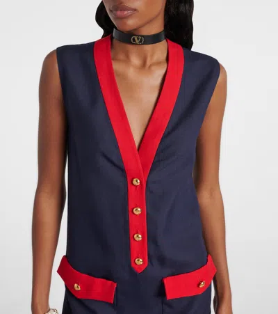 Valentino Vlogo Midi Dress In Blue