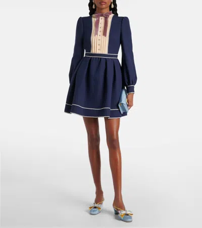 Valentino Bowow Leather Pumps In Blue