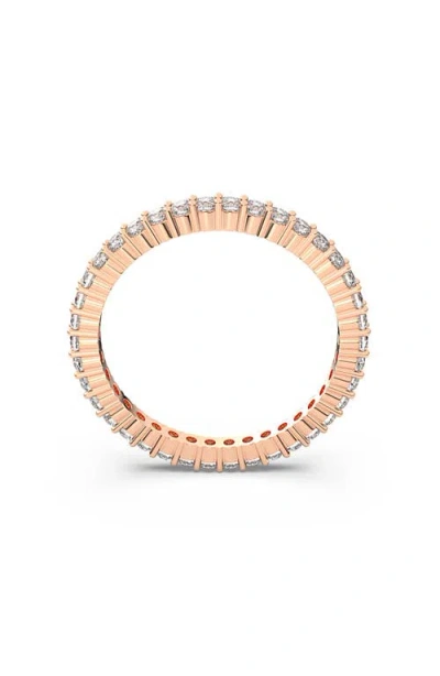 Swarovski Rose Gold-tone Round Cut Vittore Ring In Gold
