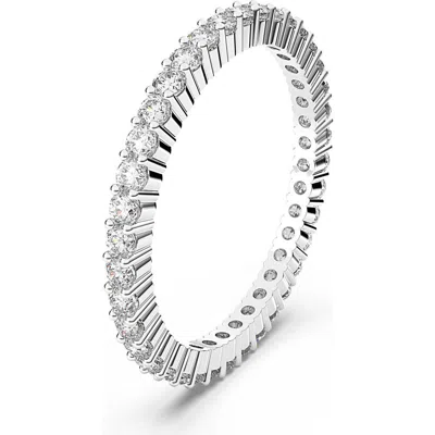 Swarovski Round Cut White Matrix Vittore Ring In Silver