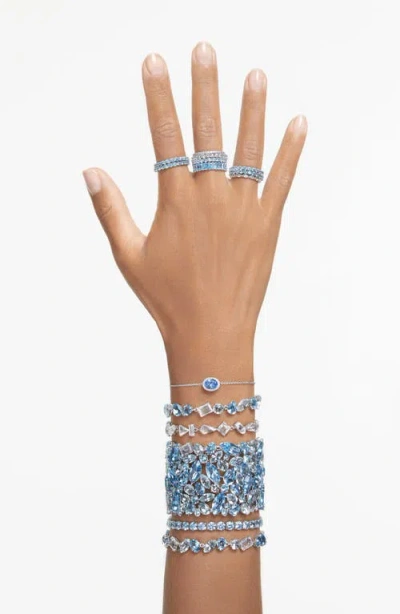 Swarovski Round Cut White Matrix Vittore Ring In Silver