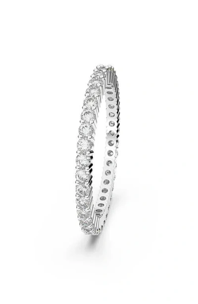 Swarovski Round Cut White Matrix Vittore Ring In Silver