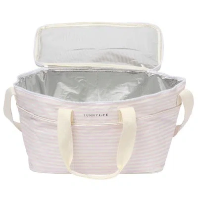 Sunnylife Light Cooler Bag Lazy Days Pink Stripe 4.9gal, Hot/cold Insulation
