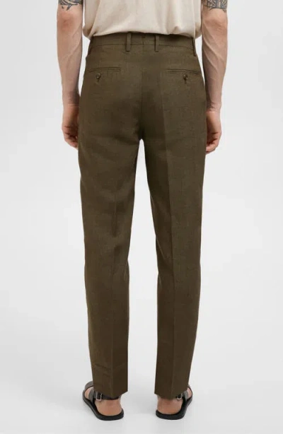 Mango Slim Fit Suit Pants In Brown