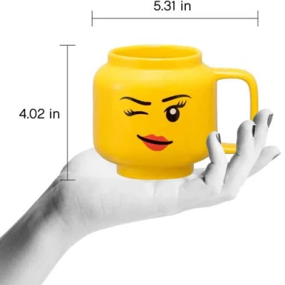 Lego ® Dupc  Classic Yellow Minifigures Winking Girl Ceramic Mug, 17.9oz In Yellow