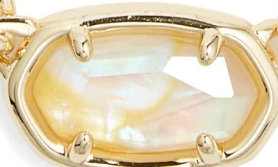 Kendra Scott Elisa Mother-of-pearl Figaro Chain Pendant Necklace In Gold