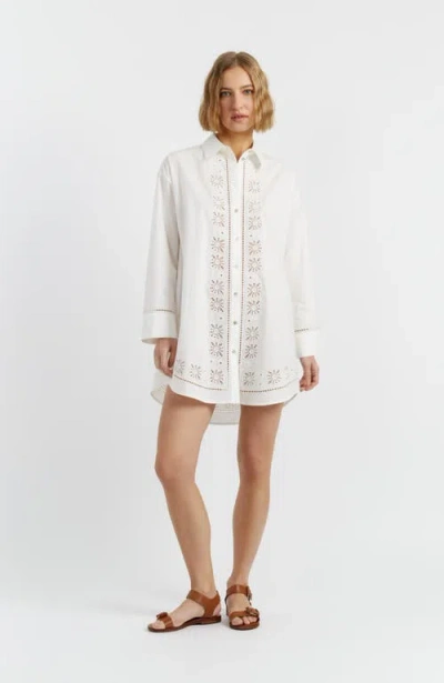 Chinti & Parker Broderie-anglaise Shirt Dress In White