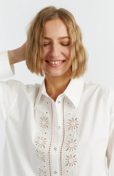 Chinti & Parker Broderie-anglaise Shirt Dress In White