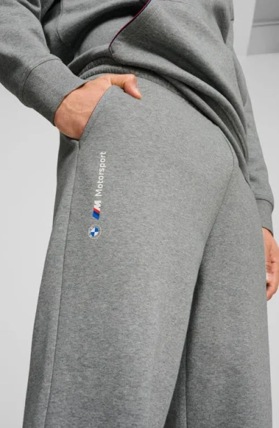 Puma X Bmw M Motorsport Essentials Graphic Sweatpants In Gray