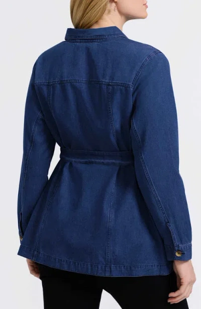 Foxcroft Stella Belted Denim Utility Jacket