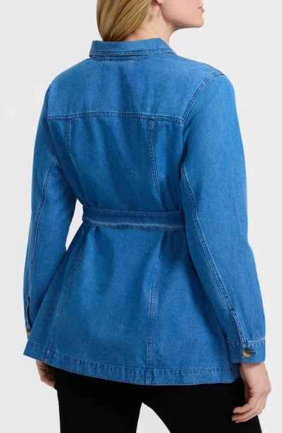 Foxcroft Stella Belted Denim Utility Jacket