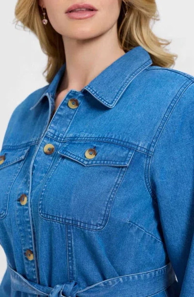 Foxcroft Stella Belted Denim Utility Jacket