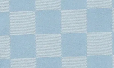 Maniere Manière Kids' Check Short Sleeve Denim Button-up Shirt In Blue