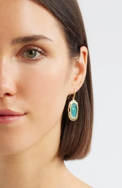 Kendra Scott Dani Deep Aqua Illusion Figaro Frame Drop Earrings