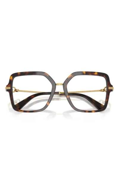 Dolce & Gabbana Dolce&gabbana 55mm Square Optical Glasses In Gold