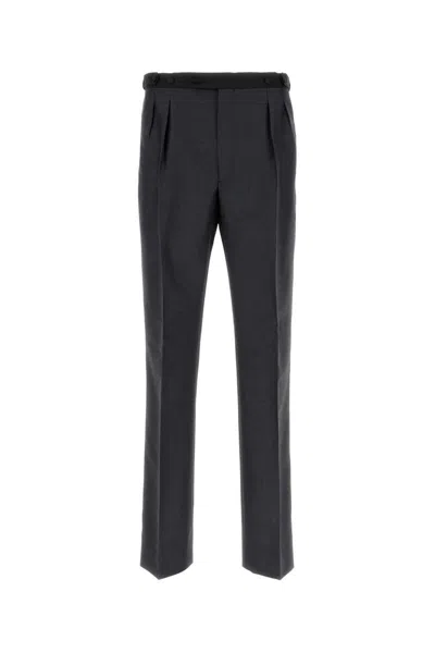 Prada Mohair Blend Tailored Pant In Black