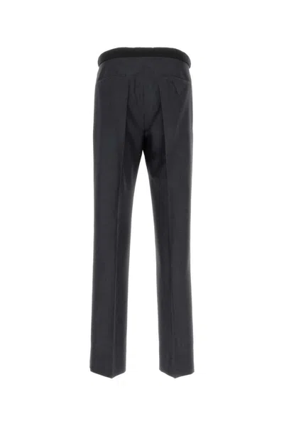 Prada Mohair Blend Tailored Pant In Black