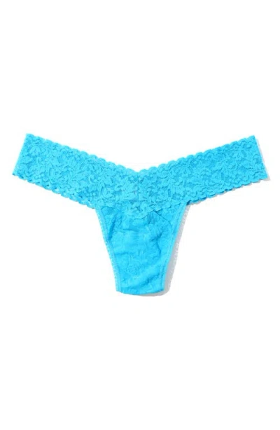 Hanky Panky Signature Lace Low Rise Thong In Blue