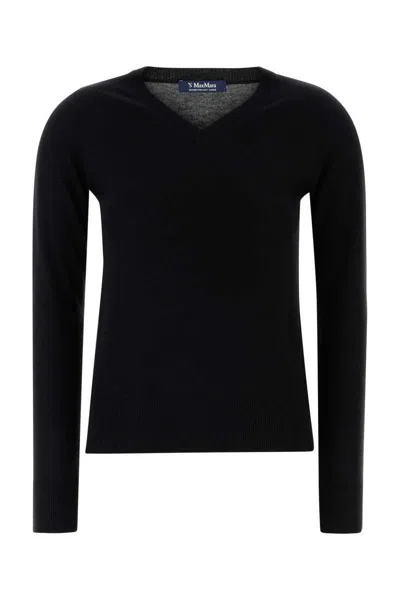 's Max Mara Midnight Blue Wool Idoneo Sweater In Black