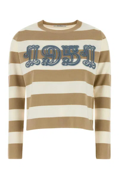 Max Mara Multicolor Embroidered Wool Sweater In Multi