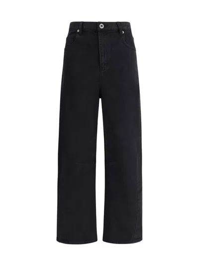Self-portrait High-waisted Relaxed Fit Black Jeans In Black