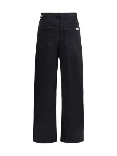 Self-portrait High-waisted Relaxed Fit Black Jeans In Black