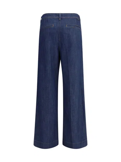 7 For All Mankind High-waisted Wide-leg Denim Jeans With Relaxed Fit In Blue