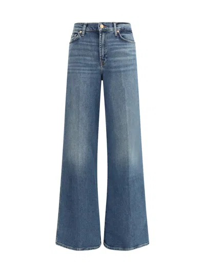 7 For All Mankind Womens Soho Dark Modern Dojo Flared-leg High-rise Denim-blend Jeans