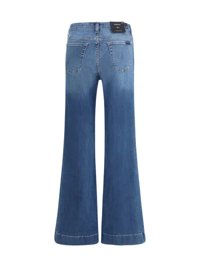 7 For All Mankind Wide-leg High-waist Jeans With Vintage Fading In Blue