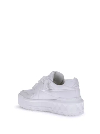 Valentino Xl Leather Sneakers Rubber Studs In White