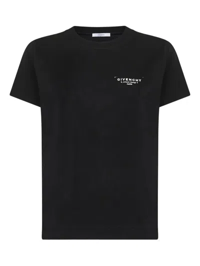 Givenchy Black Cotton Jersey Crewneck T-shirt In Multi