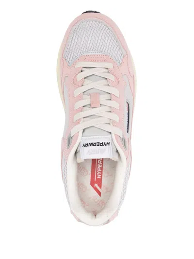 Autry Low Hyperway Wom Sneakers With Mesh Panels In Pink