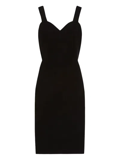 Max Mara Viscose Sheath Midi Dress In Black