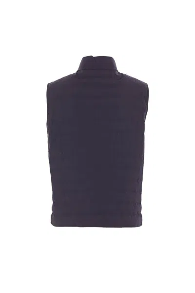 Brunello Cucinelli Dark Blue Nylon Down Jacket In Blue