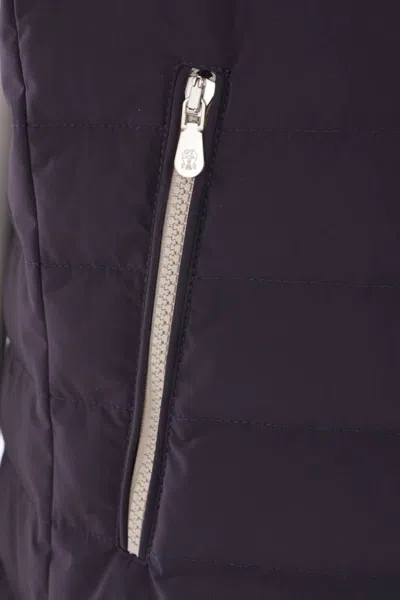 Brunello Cucinelli Dark Blue Nylon Down Jacket In Blue