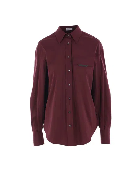 Brunello Cucinelli Flap-pocket Shirt In Brown