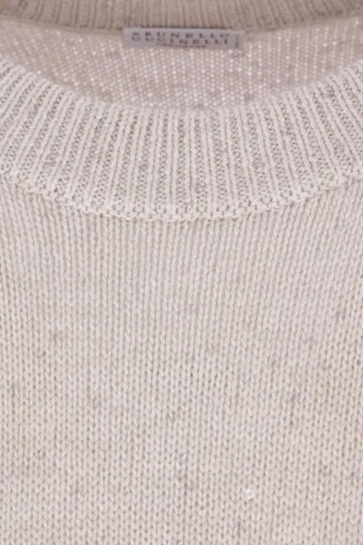Brunello Cucinelli Long-sleeved Sweater In Neutral