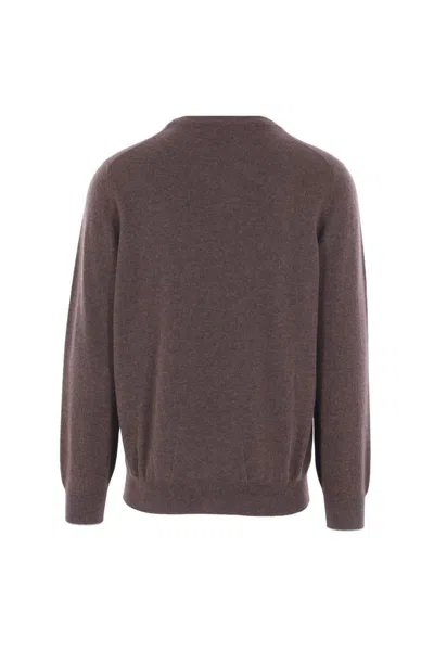 Brunello Cucinelli Round-neck Cashmere Sweater In Brown
