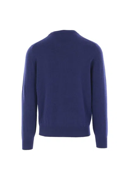 Brunello Cucinelli Relaxed Fit Blue Cashmere Sweater In Blue
