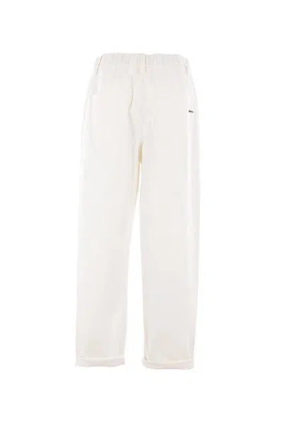 Brunello Cucinelli Pull On Light Beige Cotton Pants In White