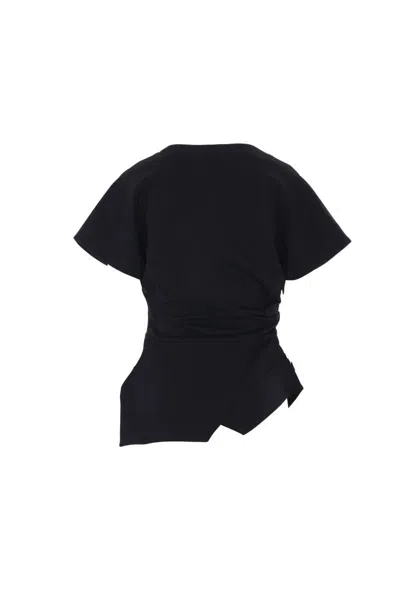 Rohe Asymmetrical Viscose Top In Black