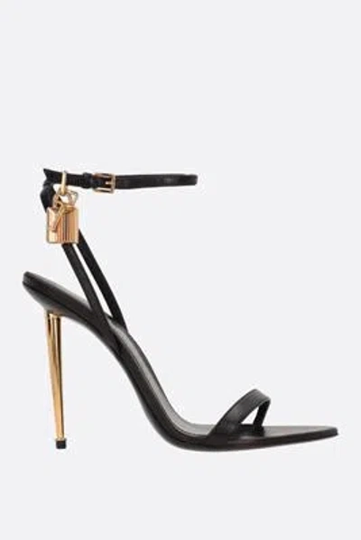 Tom Ford Padlock 85 Naked Pointy Sandals In Calf Leather In Black