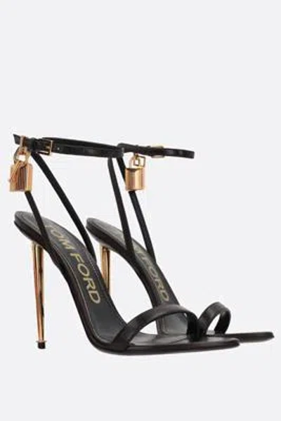 Tom Ford Padlock 85 Naked Pointy Sandals In Calf Leather In Black